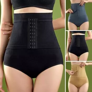 2 в 1 бедра лифт плоский живот женские трусики корректирующее белье Высокая талия бесшовные тонкие трусы формирователь тела корсет для моделирования тела 2XL абрикосовый
