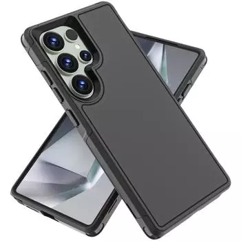 Гибридный защитный чехол 2 в 1 для Samsung Galaxy S25 Ultra S24 Plus FE S22 S23 5G Matte Feeling Bag for Galaxy S25 чёрный