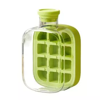 2 in 1 Ice Cube Kettle Silicone Ice Mould Tray DIY Ice Maker Kitchen Tools Green 500ml