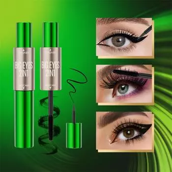 Жидкая подводка для глаз 2-в-1, водостойкая и устойчивая к поту, с густыми ресницами. Непростая задача для ленивых людей
