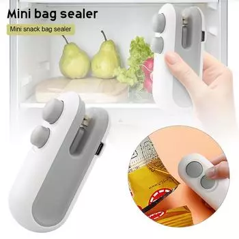 2 in 1 Mini Bag Sealer USB Rechargeable Bag Sealer Heat Seal Chip Bag Sealer for Plastic Bags Food Storage Snacks Freshness белый