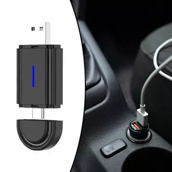 2 in 1 No Wire Car Adapter,Converts Wired to Wire,Audio Video Equipment Compact USB Type C
