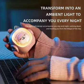 2 в 1 наружная грелка для рук с ночником USB перезаряжаемый карманный обогреватель для рук зимний быстрый нагрев мобильный внешний аккумулятор для дома серый