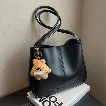 2-IN-1 Shoulder Bag Sets For Women Soft PU Leather Large Capacity Shopper Totes With Pendant Luxury Designer Handbags 29x25x8cm