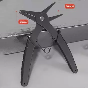 2 in 1 Snap Ring Plier 4 Way Type Multifunctional Dual Purpose Circlip Pliers Remover Hand Tool Black чёрный