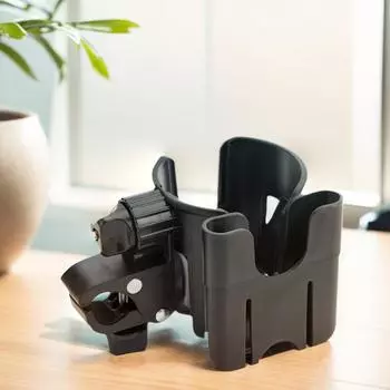 2-in-1 Stroller Cup Holder with Phone Holder Bike Cup Holder Universal Cup Holder for Stroller Bike Wheelchair Walker Scooter