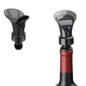 2 in 1 Wine Stopper Pourer Reusable Wine Stoppers Vacuum Wine Saver Wine Accessories Bottle Corks Keeps Wine Fresh JT358