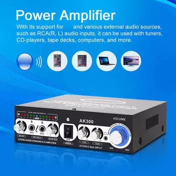 2-канальный домашний кинотеатр стерео усилитель аудио мощности усилитель высокой мощности BT5.0 для домашнего кинотеатра автомобиля US