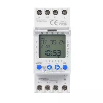2-канальный программируемый таймер AHC812 230 В 16 А еженедельная программа цифровой таймер Din белый