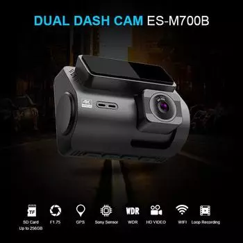 2-канальный WIFI GPS автомобильный видеорегистратор Dashcam HD 4K+1080P передний и задний двойной объектив черный ящик автомобильные аксессуары none