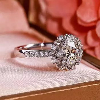 2 карата восемь сердец и восемь стрел с покрытием Pt950 группа инкрустация бриллиантами имитация высокоуглеродистого бриллианта открытое кольцо женские свадебные украшения adjustable