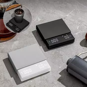 2 кг/0,1 г кухонные весы для кофе с таймером и зарядкой цифровые весы 0,1 г высокоточные 3 режима эспрессо весы аксессуар подарок бариста 2000g чёрный