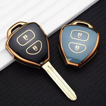 2 кнопки, новый чехол для ключей из ТПУ для Toyota Corolla, новый VIOS Camry Yaris RAV4 HiLux Cruiser Fortuner, держатель для автомобильного ключа, защитные аксессуары Key Case белый