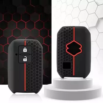 2 кнопки силиконовый пульт дистанционного управления автомобильный брелок аксессуары чехол для ключа чехол для Suzuki Swift Ignis Jimney XL7 Ertiga 2020 2021 2022 2023 чёрный