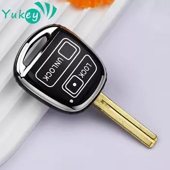 2 кнопки TPU чехол брелок для Toyota FJ Cruiser Land 2008-2014 Yaris Echo для Lexus ES GS LS IS RX SC LX RX400h чёрный