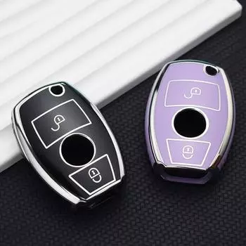 2 кнопки ТПУ чехол для ключей от машины Защитный чехол для Mercedes Benz ABCER Class GLS GLA GLK GLC CLS CLA AMG W204 W205 W212 W463 W176 аксессуары Key Case белый