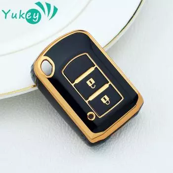 2 кнопки ТПУ дистанционный брелок для ключей от автомобиля чехол для Mitsubishi Eclipse CROSS Outlander SPORT Mirage G4 Lancer 2016-2021 чёрный