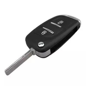 2 кнопки удаленного автомобильного брелока в виде чехла с необрезанным лезвием для Peugeot 307
