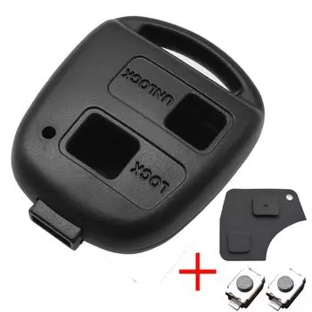 2-кнопочный чехол-переключатель с чехлом-брелком для Toyota RAV4 Yaris Prado Corolla Land Cruiser Previa Echo Tarago Alphard Pixis Rush чёрный