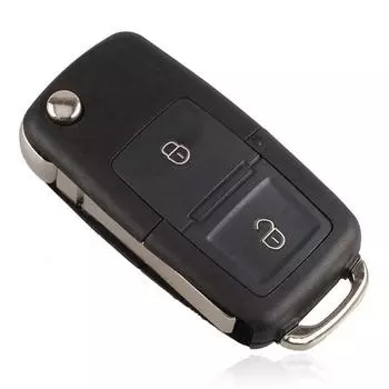 2-кнопочный складной автомобильный чехол-брелок с дистанционным управлением для Golf Bora SEAT Skoda чёрный
