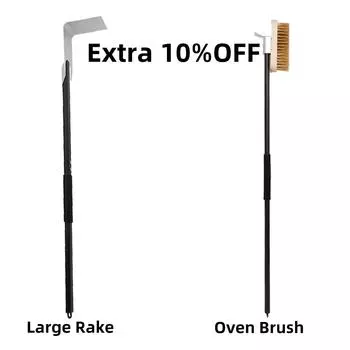 2 компл., аксессуары для духовки для пиццы, щетка для чистки, грабли для золы, вращающийся спиннер для пиццы, вилка, перчатки для духовки, инструмент для барбекю, щетка для плиты, гриль