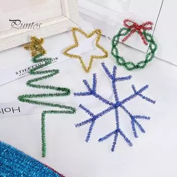 2 комплекта, 30 см, очиститель для труб, блестящие красочные DIY, художественные промыслы, гибкие, дошкольное образование, детский стебель из синели, развивающие игрушки, подарок на день рождения D