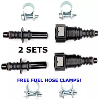 2 комплекта 8 мм 10 мм автомобиль мотоцикл черный топливный шланг муфта быстросъемный соединитель 2 sets