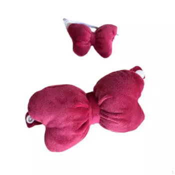 2 комплекта аксессуаров для миниатюрных кукол: бант и повязка на голову розовый