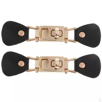 2 комплекта черной искусственной кожи с металлической защелкой для шитья, тумблер для застежки для сумки, пальто