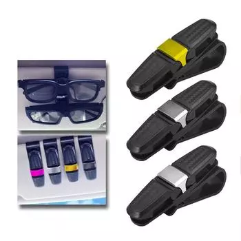 2 комплекта держателей для очков для солнцезащитных козырьков автомобиля, крепление для солнцезащитных очков с зажимом для билетной карты для большинства моделей автомобилей золотой