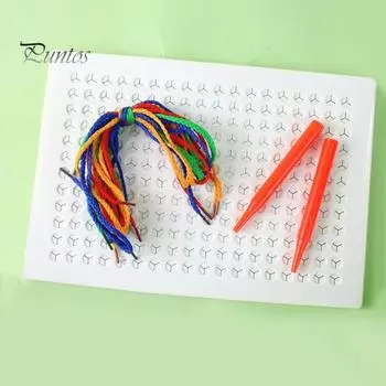 2 комплекта для детей, обучающая доска для нанизывания ниток, мелкая моторика, тренировка внимания, узор, плетение, игрушка для самостоятельного изготовления, проекты по шнуровке, настольная игра для малышей и мальчиков A