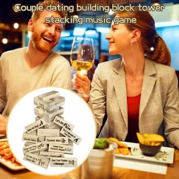 2 комплекта для взрослых, строительные блоки, падающая башня, вечернее свидание, развлечения для пар, деревянные блоки для вечеринки, игра для подруги и парня на День святого Валентина 2pcs