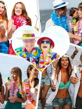 2 комплекта, гавайские лей оптом, тропические цветы лей, гавайские лей, пляж, Гавайи, Луау, сувениры для вечеринки, украшение своими руками, нарядное платье и вечеринка разноцветный