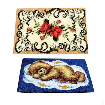 2 комплекта ковров с узлами для завязывания узлов . Ковер формованный для детей и взрослых, Цветок, Бабочка