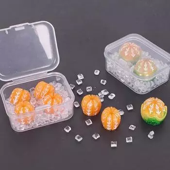 2 комплекта кукольного домика, имитация ледяного оранжевого ланч-бокса, модель миниатюрной еды, игрушки для кухни своими руками, мини-украшения, украшения для кукольного домика