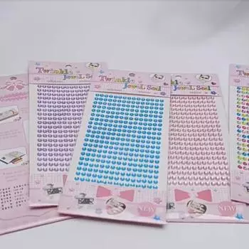 2 комплекта, легкая наклейка «сделай сам», самоклеящаяся наклейка с мерцающими стразами, 5 мм, наклейка с плоской задней частью, наклейка для скрапбукинга белый