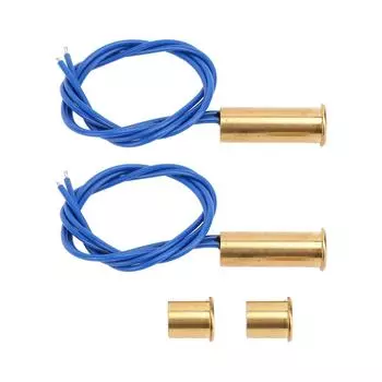 2 комплекта магнитных герконовых переключателей AC220V латунных NC проводных дверных оконных датчиков для системы сигнализации MR199