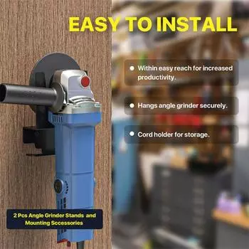 2 комплекта настенного держателя для угловой шлифовальной машины с принадлежностями, прочная металлическая многофункциональная угловая шлифовальная машина, полировщик, резак, инструменты, кронштейн для подвешивания чёрный