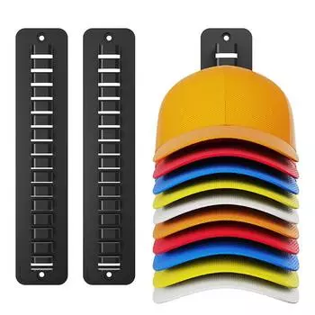 2 комплекта полок для бейсболок, вмещают до 32 кепок, клей/гвозди двойного назначения, вешалка/дисплей для шкафа, лучший органайзер для двери шкафа Storage rack