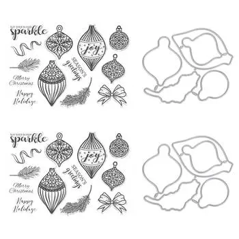 2 комплекта прозрачных штампов из резины прямоугольный журнал рождественский узор ремесло искусство