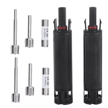 2 комплекта разъемов для солнечных батарей, комплект из IP68, водонепроницаемый, анти-УФ, 1000 В, встроенный предохранитель для солнечных батарей