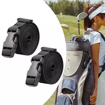 2 комплекта ремней для сумки-тележки для гольфа, нейлоновые ремни для хранения чемодана с механизмом быстрого отсоединения чёрный