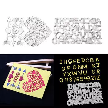 2 комплекта режущих штампов из углеродистой стали / номер 0-9 и вырезки в форме сердца для свадьбы / изготовления своими руками