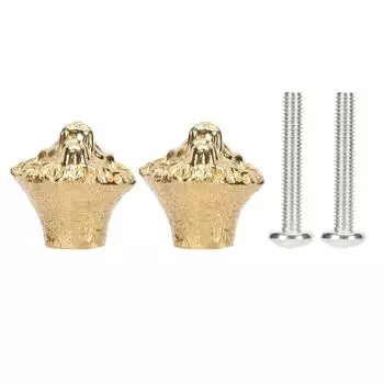 2 комплекта ручек для шкафа в форме головы льва, привлекательный декоративный матовый дизайн, латунный материал, мебель
