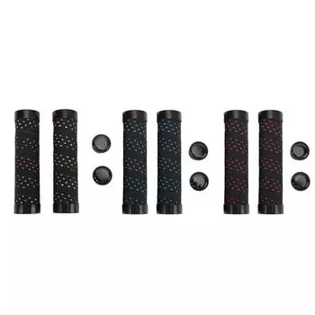 2 комплекта ручек для велосипедного руля, противоскользящие, с двойной блокировкой, из ПУ, удобные, 22,2 мм Black with Red Base