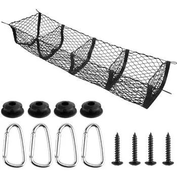 2 комплекта сетчатых карманов для пикапа, вездеходного автомобиля, багажника внедорожника, сетчатые карманы для трех и четырех отделений, корзины для багажа