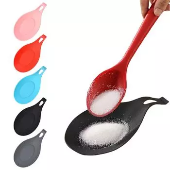 2 комплекта силиконовых подставок для ложек, термостойкий держатель для кухонных принадлежностей, легкоочищаемая подставка для ложек, многофункциональное блюдо для закусок, фруктовая тарелка One Size чёрный