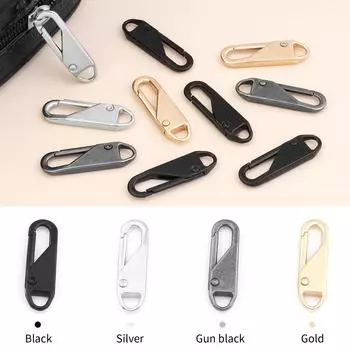 2 комплекта сменных молний 4 стильных язычка для молнии для замены молнии на багаже, одежде, куртках, рюкзаках, ботинках, сумках, пальто чёрный