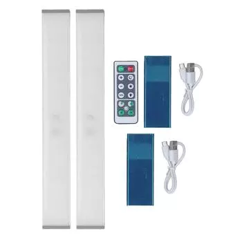 2 комплекта светодиодных датчиков движения для шкафа, перезаряжаемая яркость, регулируемая синхронизация, датчик движения