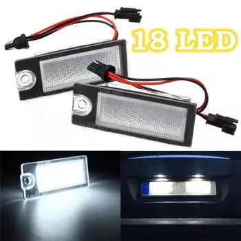 2 комплекта светодиодных фонарей номерного знака без ошибок, 18 светодиодов, подходят для Volvo S80 V70 Xc70 S60 Xc90